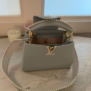 Louis Vuitton - Capucines BB - light blue & white